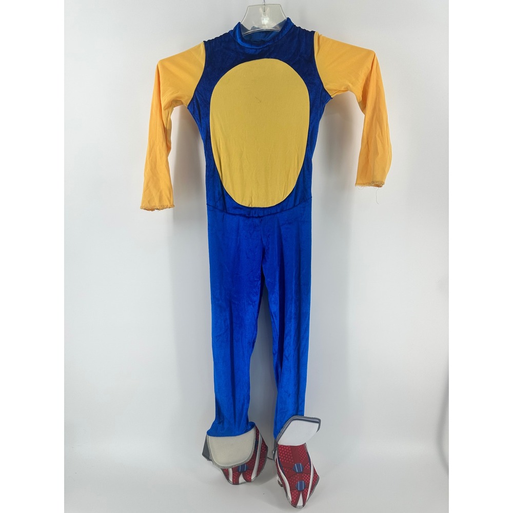 Sonic the Hedgehog Costume Jumpsuit Blue Yellow Polyester Kids Size M 8-10